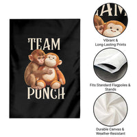 Team Punch Cute Baby Monkey Hugging Plush Toy Graphic Garden Flag