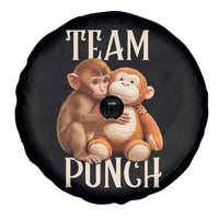 Team Punch Cute Baby Monkey Hugging Plush Toy Graphic Spare Tire Cover