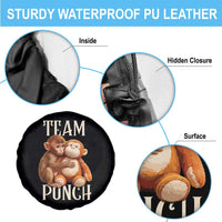 Team Punch Cute Baby Monkey Hugging Plush Toy Graphic Spare Tire Cover