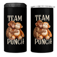 Team Punch Cute Baby Monkey Hugging Plush Toy Graphic 4 in 1 Can Cooler Tumbler