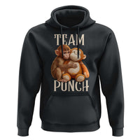 Team Punch Cute Baby Monkey Hugging Plush Toy Graphic Hoodie