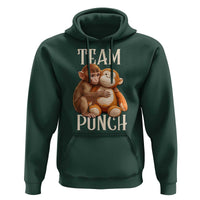 Team Punch Cute Baby Monkey Hugging Plush Toy Graphic Hoodie