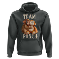Team Punch Cute Baby Monkey Hugging Plush Toy Graphic Hoodie