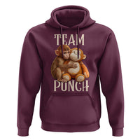 Team Punch Cute Baby Monkey Hugging Plush Toy Graphic Hoodie