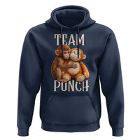 Team Punch Cute Baby Monkey Hugging Plush Toy Graphic Hoodie