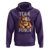 Team Punch Cute Baby Monkey Hugging Plush Toy Graphic Hoodie