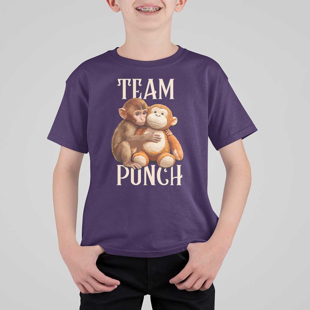 Team Punch Cute Baby Monkey Hugging Plush Toy Graphic T Shirt For Kid