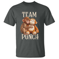 Team Punch Cute Baby Monkey Hugging Plush Toy Graphic T Shirt