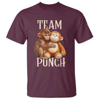 Team Punch Cute Baby Monkey Hugging Plush Toy Graphic T Shirt