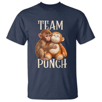 Team Punch Cute Baby Monkey Hugging Plush Toy Graphic T Shirt