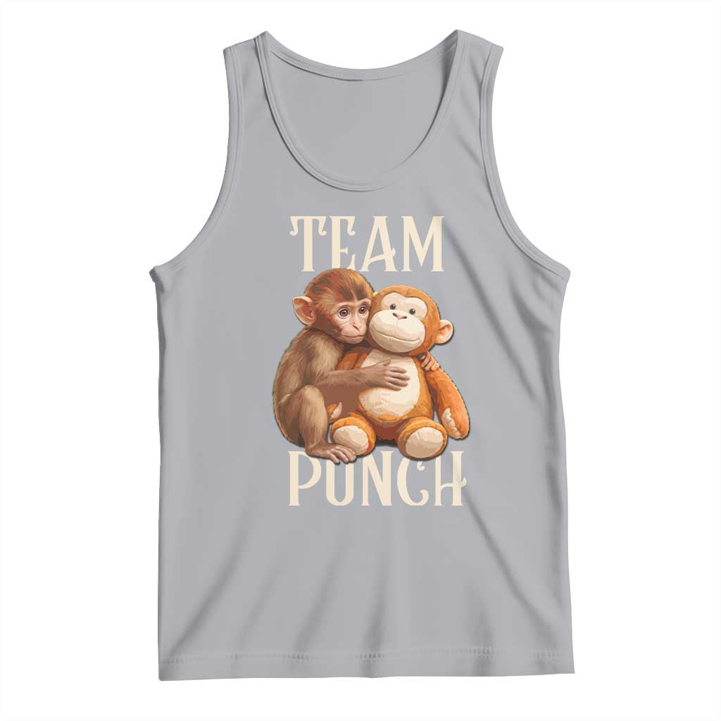 Team Punch Cute Baby Monkey Hugging Plush Toy Graphic Tank Top