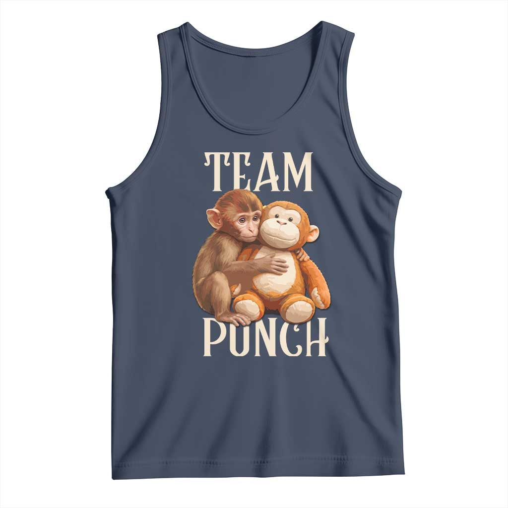Team Punch Cute Baby Monkey Hugging Plush Toy Graphic Tank Top