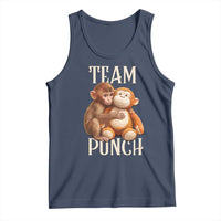 Team Punch Cute Baby Monkey Hugging Plush Toy Graphic Tank Top
