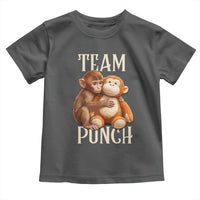 Team Punch Cute Baby Monkey Hugging Plush Toy Graphic Toddler T Shirt