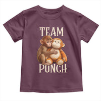 Team Punch Cute Baby Monkey Hugging Plush Toy Graphic Toddler T Shirt