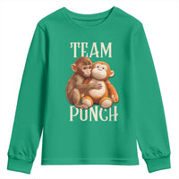 Team Punch Cute Baby Monkey Hugging Plush Toy Graphic Youth Sweatshirt