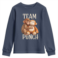 Team Punch Cute Baby Monkey Hugging Plush Toy Graphic Youth Sweatshirt