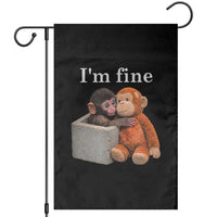 I’m Fine Viral Punch Monkey Meme Garden Flag Cute Baby Monkey Hugging Plush Emotional Humor Gift