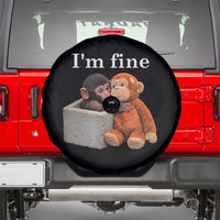 I’m Fine Viral Punch Monkey Meme Spare Tire Cover Cute Baby Monkey Hugging Plush Emotional Humor Gift
