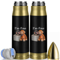 I’m Fine Viral Punch Monkey Meme Bullet Tumbler Cute Baby Monkey Hugging Plush Emotional Humor Gift