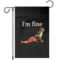 I’m Fine Funny Monkey Meme Garden Flag Viral Punch Baby Monkey Relatable Cute Gift