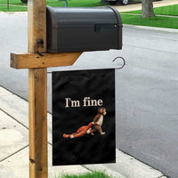 I’m Fine Funny Monkey Meme Garden Flag Viral Punch Baby Monkey Relatable Cute Gift
