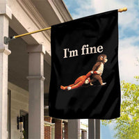 I’m Fine Funny Monkey Meme Garden Flag Viral Punch Baby Monkey Relatable Cute Gift
