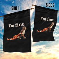 I’m Fine Funny Monkey Meme Garden Flag Viral Punch Baby Monkey Relatable Cute Gift