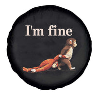 I’m Fine Funny Monkey Meme Spare Tire Cover Viral Punch Baby Monkey Relatable Cute Gift