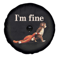 I’m Fine Funny Monkey Meme Spare Tire Cover Viral Punch Baby Monkey Relatable Cute Gift