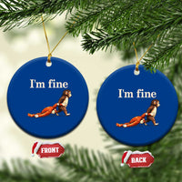 I’m Fine Funny Monkey Meme Ceramic Ornament Viral Punch Baby Monkey Relatable Cute Gift