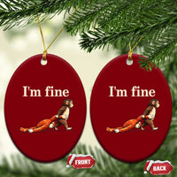 I’m Fine Funny Monkey Meme Ceramic Ornament Viral Punch Baby Monkey Relatable Cute Gift