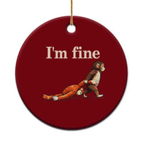 I’m Fine Funny Monkey Meme Ceramic Ornament Viral Punch Baby Monkey Relatable Cute Gift