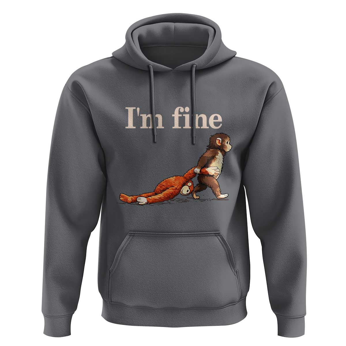 I’m Fine Funny Monkey Meme Hoodie Viral Punch Baby Monkey Relatable Cute Gift