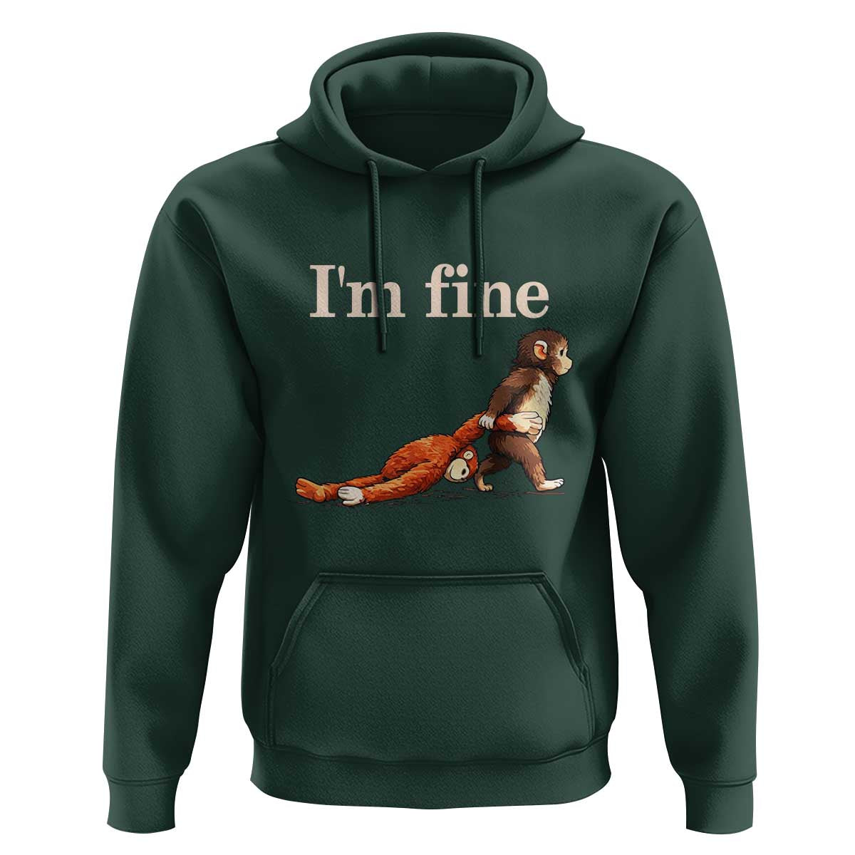 I’m Fine Funny Monkey Meme Hoodie Viral Punch Baby Monkey Relatable Cute Gift