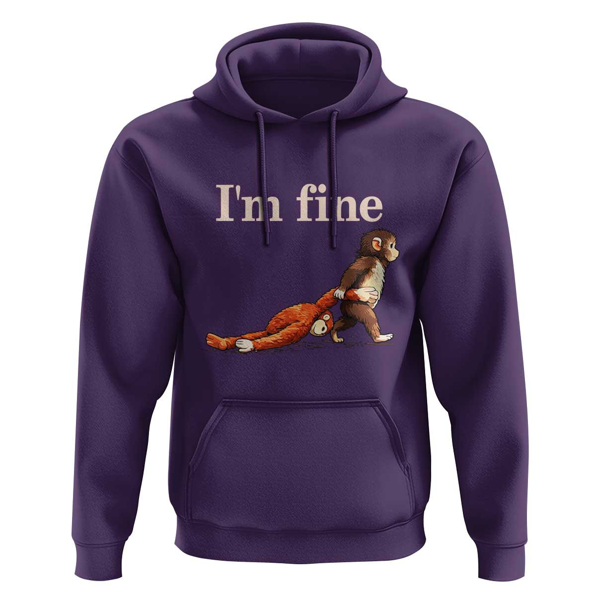 I’m Fine Funny Monkey Meme Hoodie Viral Punch Baby Monkey Relatable Cute Gift