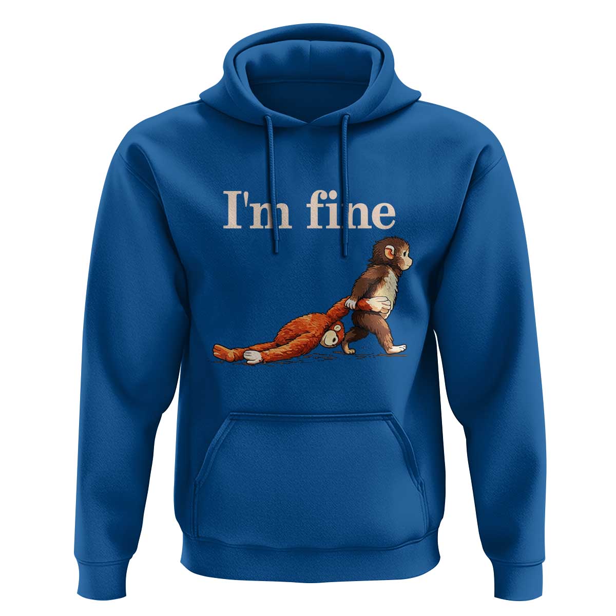 I’m Fine Funny Monkey Meme Hoodie Viral Punch Baby Monkey Relatable Cute Gift