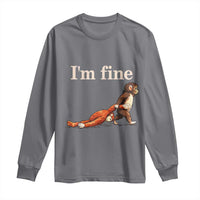 I’m Fine Funny Monkey Meme Long Sleeve Shirt Viral Punch Baby Monkey Relatable Cute Gift