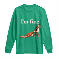 I’m Fine Funny Monkey Meme Long Sleeve Shirt Viral Punch Baby Monkey Relatable Cute Gift