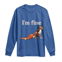 I’m Fine Funny Monkey Meme Long Sleeve Shirt Viral Punch Baby Monkey Relatable Cute Gift