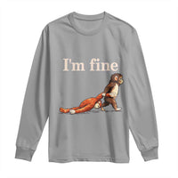 I’m Fine Funny Monkey Meme Long Sleeve Shirt Viral Punch Baby Monkey Relatable Cute Gift