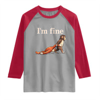 I’m Fine Funny Monkey Meme Raglan Shirt Viral Punch Baby Monkey Relatable Cute Gift