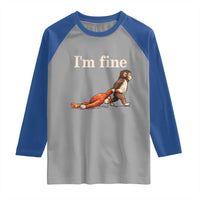 I’m Fine Funny Monkey Meme Raglan Shirt Viral Punch Baby Monkey Relatable Cute Gift