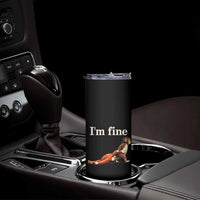 I’m Fine Funny Monkey Meme Skinny Tumbler Viral Punch Baby Monkey Relatable Cute Gift