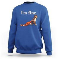 I’m Fine Funny Monkey Meme Sweatshirt Viral Punch Baby Monkey Relatable Cute Gift