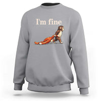 I’m Fine Funny Monkey Meme Sweatshirt Viral Punch Baby Monkey Relatable Cute Gift