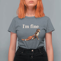 I’m Fine Funny Monkey Meme T Shirt For Women Viral Punch Baby Monkey Relatable Cute Gift