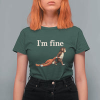 I’m Fine Funny Monkey Meme T Shirt For Women Viral Punch Baby Monkey Relatable Cute Gift
