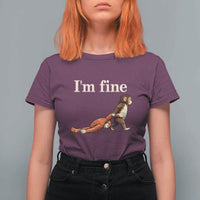 I’m Fine Funny Monkey Meme T Shirt For Women Viral Punch Baby Monkey Relatable Cute Gift