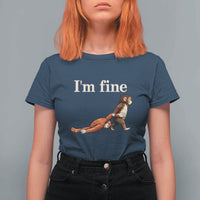 I’m Fine Funny Monkey Meme T Shirt For Women Viral Punch Baby Monkey Relatable Cute Gift
